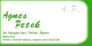 agnes petek business card